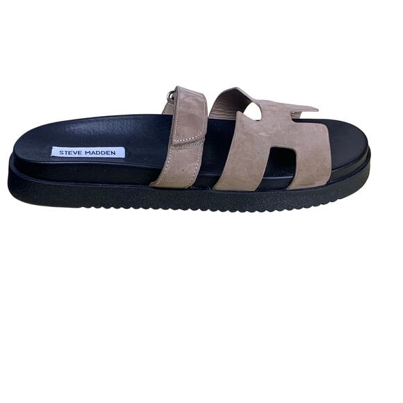 Steve Madden Mayven Women’s Brown Leather Slide Sandals Size 10 NWOT - Picture 1 of 7